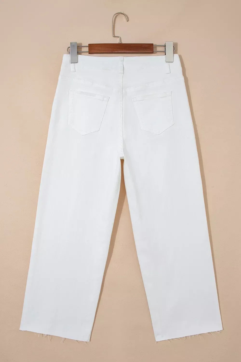 Raw Hem Ankle-length Loose Jeans